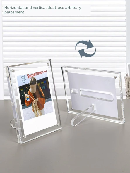 Akrilik Polaroid Fotoğraf Çerçevesi - Tamamen Şeffaf - Mini 3 inç - 5