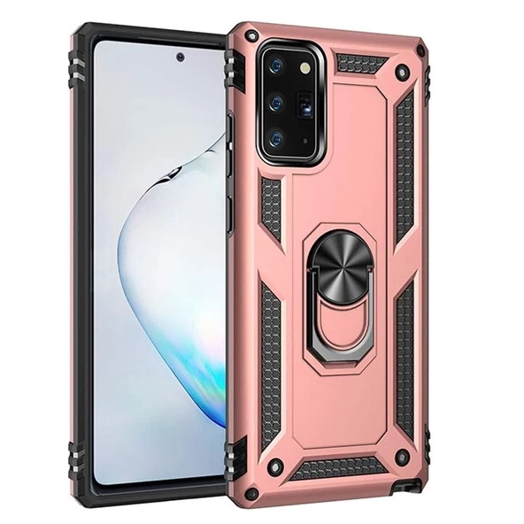 Gpack Samsung Galaxy S20 FE Kılıf Tank Koruma Vega Standlı Yüzüklü Mıknatıslı