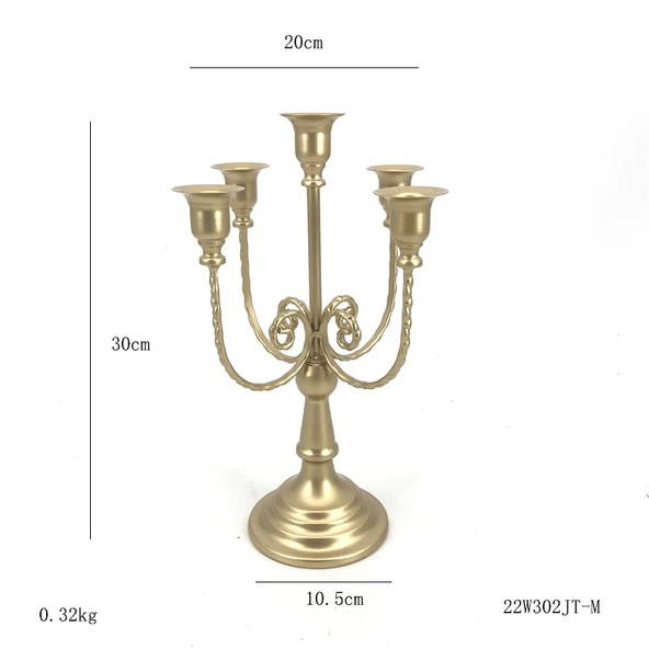 Fransız Retro Demir Çoklu Mumluk - Altın 302JT-M