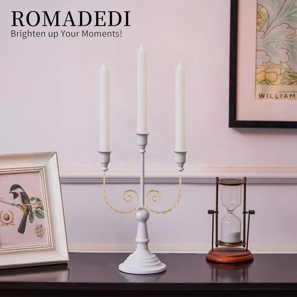 Fransız Retro Demir Çoklu Mumluk - Altın 301JT-S - 3