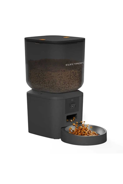 Electron  Akıllı Kedi Köpek Otomatik Mama Kabı - Gece Görüş Kameralı 1080p , 2.4ghz, 7 Lt , Metal Kase - 3