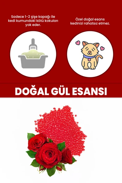 Electron  Kedi Kumu Kokusu,tuvalet Koku Giderici Granül, Gül Ferahlatıcı Etkili, Kokusuz Tuvalet Için, 250ml - 4
