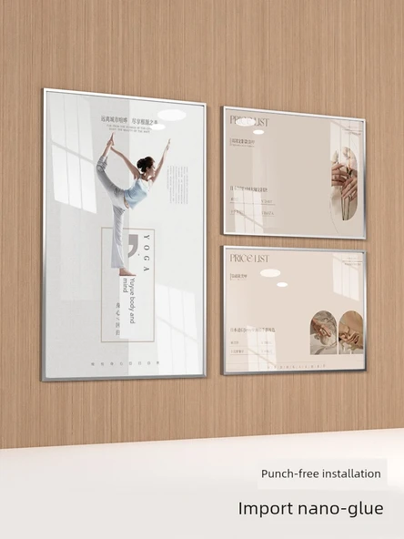 Alüminyum Alaşımlı Dar Kenar 60x90 Poster Çerçevesi - Siyah Köşe Korumalı - Resim 3