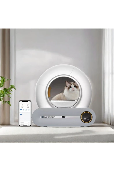 Electron  Akıllı Otomatik Kedi Yaşam Seti 2'li Set- Akıllı Otomatik Kedi Tuvaleti,Otomatik Mama Kabı - 2