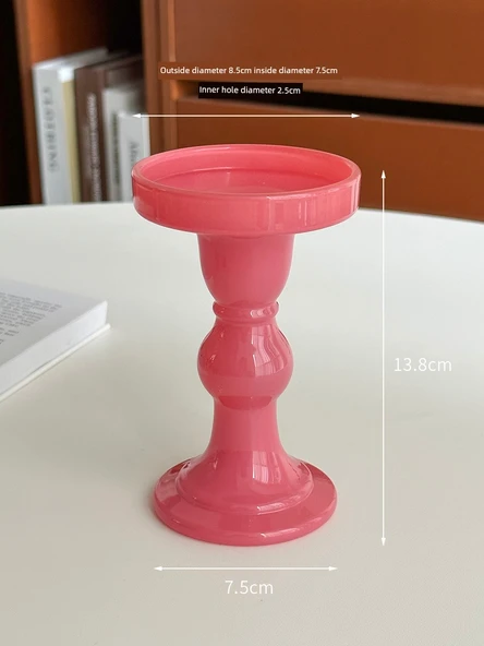 Roma Sütunu Mumluk - Pembe - Büyük Boy