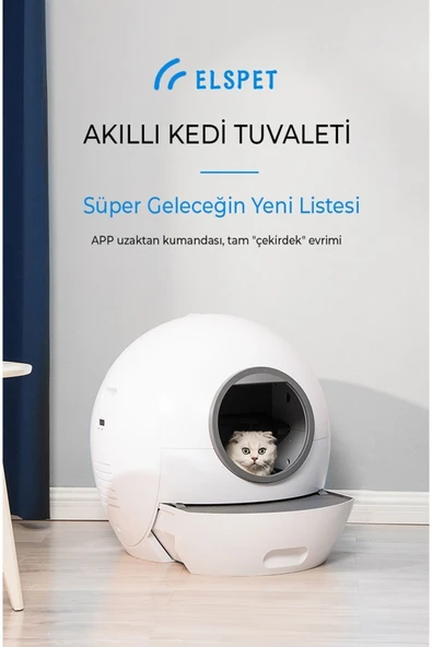 els pet  Smart Pro Akıllı Otomatik Kedi Tuvaleti , App Kontrol , UV Temizleme