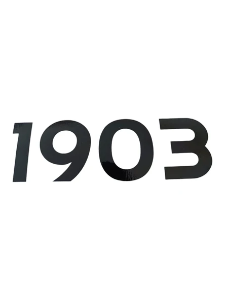 1903 Yazılı Oto Sticker Siyah 20x7cm
