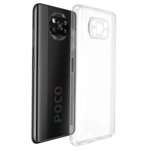 Gpack Xiaomi Poco X3 NFC Kılıf Kamera Korumalı Silikon Renksiz