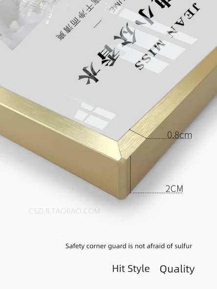 Alüminyum Alaşımlı Dar Kenar 60x90 Poster Çerçevesi - Siyah Köşe Korumalı - Resim 6