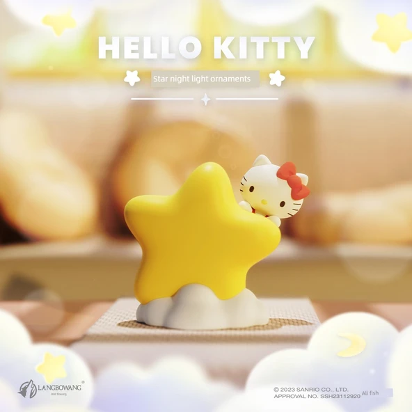 Sanrio Aile Yıldız Bulutları Gece Lambası - Hello Kitty