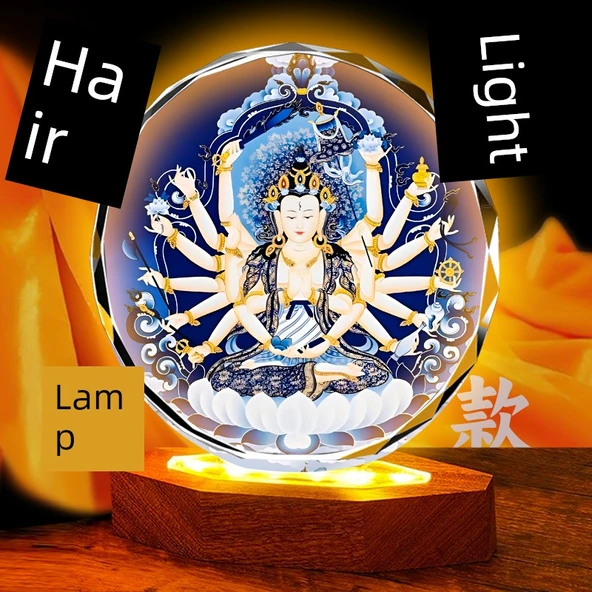 Tantra Maha Cundi Bodhisattva Kristal Masa Süsü - Mavi Taban - Büyük Boy - 2