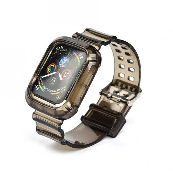 Gpack Apple Watch Series 3 4 5 6 40 mm Kordon Kalın Silikon Saatle Birleşik