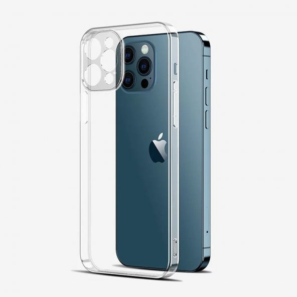 Gpack Apple iPhone 12 PRO MAX Kılıf Kamera Korumalı  Silikon Renksiz