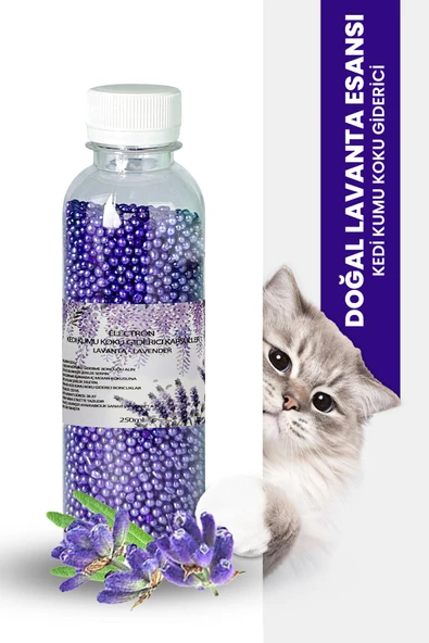 Electron  Kedi Kumu Kokusu, Koku Giderici Granül, Lavanta Ferahlatıcı Etkili, Kokusuz Tuvalet Için, 250ml
