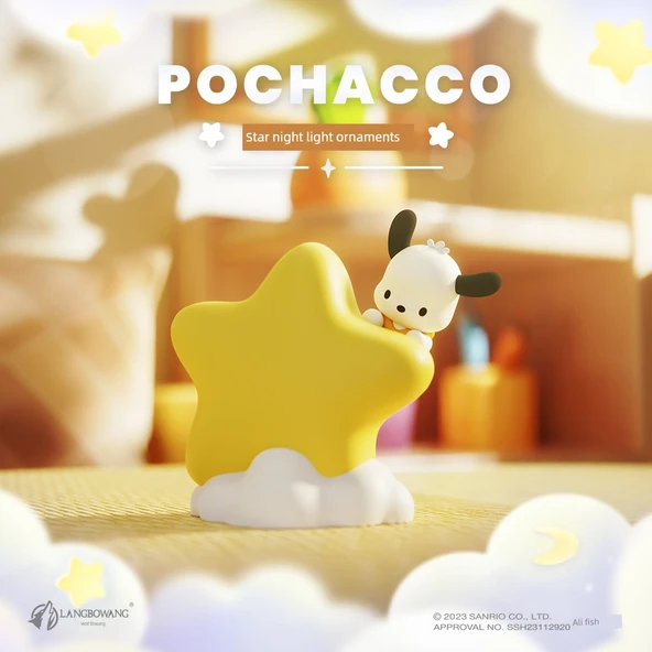 Sanrio Aile Yıldız Bulutları Gece Lambası - Pacha Köpek