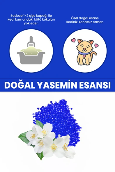 Electron  Kedi Kumu Kokusu, Koku Giderici Granül, Yasemin Ferahlatıcı Etkili, Kokusuz Tuvalet Için, 250ml - 2