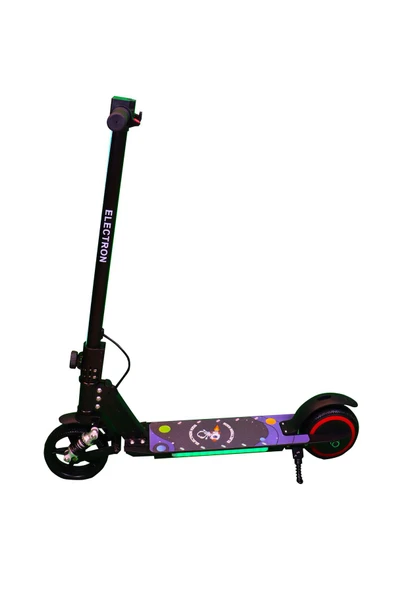 Electron  Scooter Çocuk Elektrikli - 130w, Led Işıklı, Amortisörlü (DİZLİK VE DİRSEKLİK HEDİYELİ) - 8