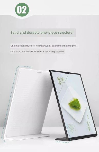 Akrilik Poster Çerçeve Standı - Eğimli Dikey Beyaz A6 - 10