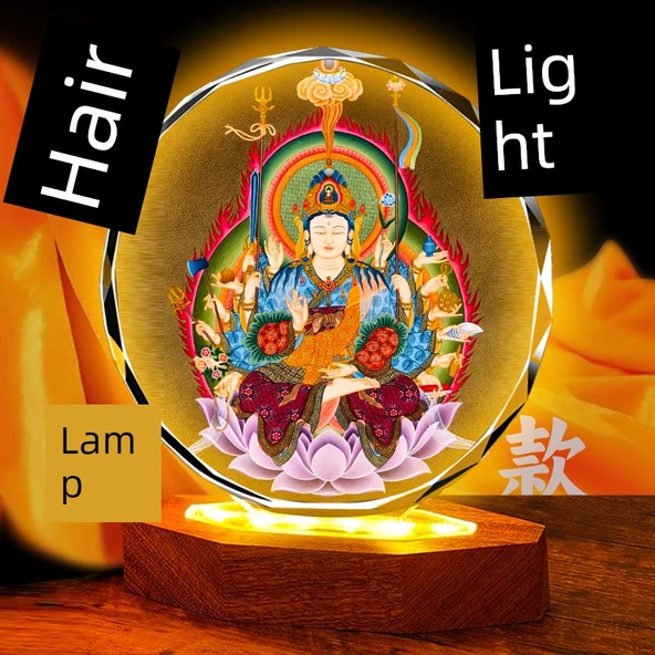 Tantra Maha Cundi Bodhisattva Kristal Masa Süsü - Mavi Taban - Büyük Boy - 8