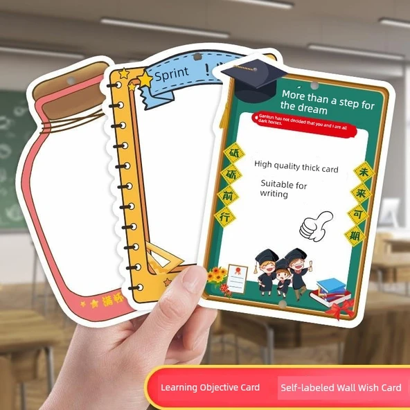 Sınıf İçi İlham Verici Hedef Duvar Stickerları - [20] İstediğin Gibi +20 Püskül +20 m Kurdele +2 Yapışkan Kanca - 2