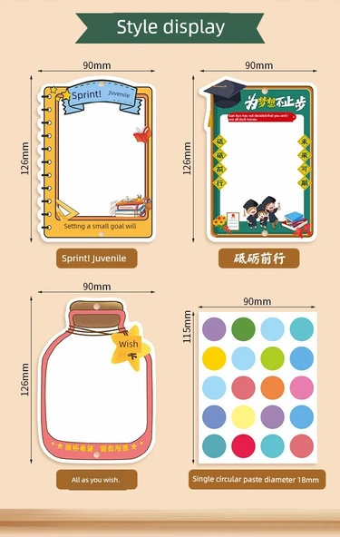 Sınıf İçi İlham Verici Hedef Duvar Stickerları - [20] İstediğin Gibi +20 Püskül +20 m Kurdele +2 Yapışkan Kanca - 6