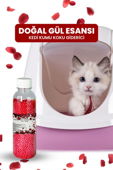 Electron  Kedi Kumu Kokusu,tuvalet Koku Giderici Granül, Gül Ferahlatıcı Etkili, Kokusuz Tuvalet Için, 250ml - 3