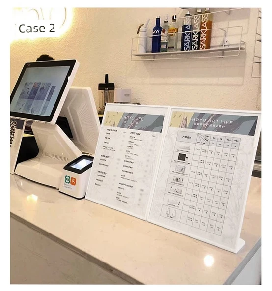 Akrilik Poster Çerçeve Standı - Eğimli Dikey Siyah A4 - 9