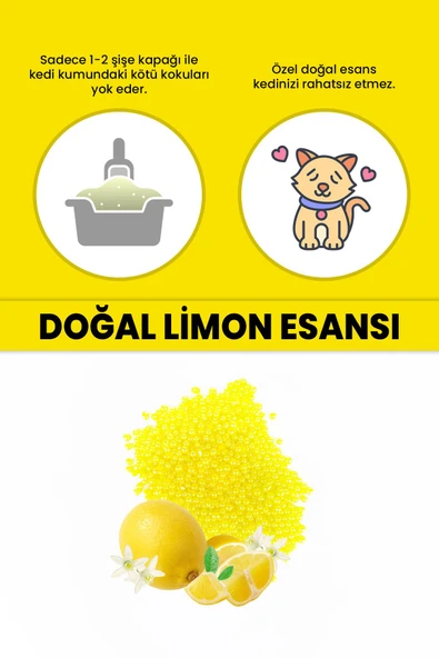 Electron  Kedi Kumu Kokusu,tuvalet Koku Giderici Granül, Limon Ferahlatıcı Etkili, Kokusuz Tuvalet Için, 250ml - 4