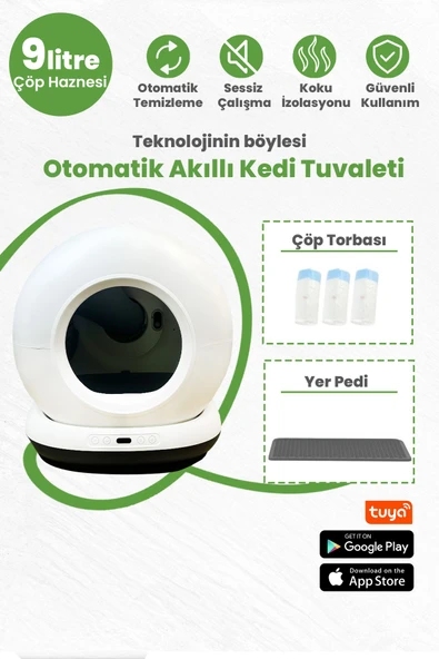 Electron  Akıllı Otomatik Kedi Yaşam Seti 2’li Set – 75 L Otomatik Kedi Tuvaleti, Wi-Fi Kameralı Takip Sistemi - 2