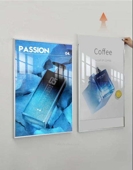 Alüminyum Alaşımlı Dar Kenar 60x90 Poster Çerçevesi - Siyah Köşe Korumalı - Resim 11