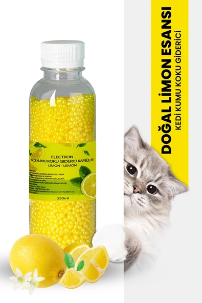 Electron  Kedi Kumu Kokusu,tuvalet Koku Giderici Granül, Limon Ferahlatıcı Etkili, Kokusuz Tuvalet Için, 250ml