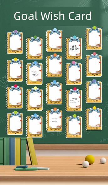 Sınıf İçi İlham Verici Hedef Duvar Stickerları - [20] İstediğin Gibi +20 Püskül +20 m Kurdele +2 Yapışkan Kanca - 5