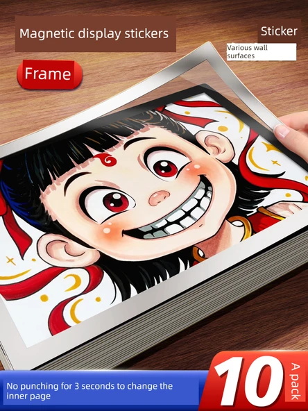 A3 Kırmızı Manyetik Fotoğraf Çerçevesi - 2 Yaprak - 7