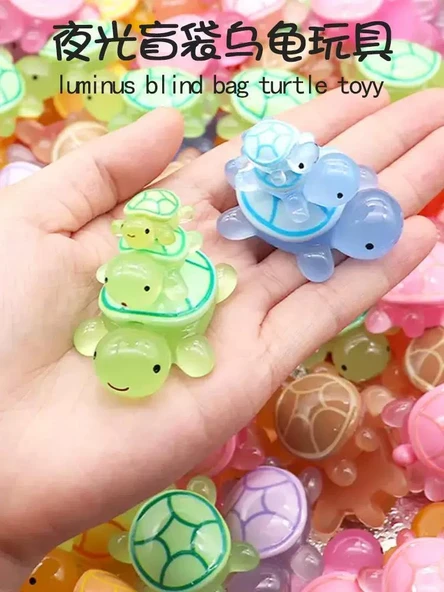 Işıltılı Kaplumbağa Sürpriz Paket - [Bağımsız Sürpriz Paket 3cm] 20 Adet Işıltılı Kaplumbağa - 9