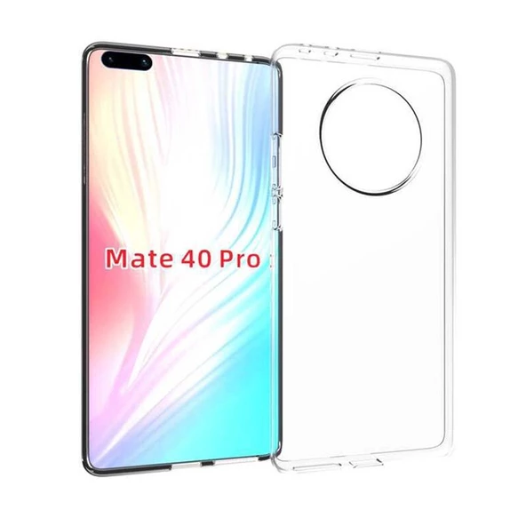 Gpack Huawei Mate 40 Pro Kılıf Süper Silikon  Koruma  Full Ekran Koruyucu Renksiz