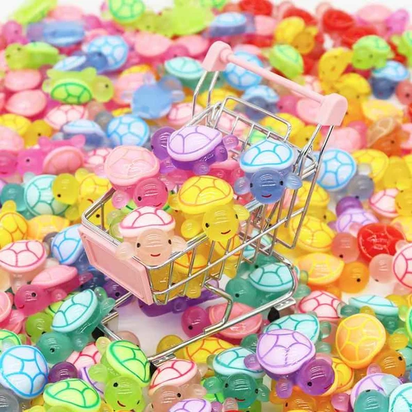 Işıltılı Kaplumbağa Sürpriz Paket - 50 Adet Işıltılı Süper 5cm Büyük Kaplumbağa