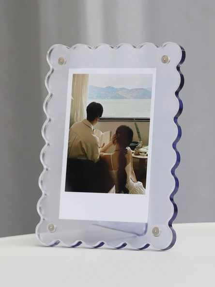 Akrilik Manyetik Polaroid Fotoğraf Çerçevesi - Pembe 3 inç (5.5 x 8.4cm) - 6