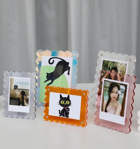 Akrilik Manyetik Polaroid Fotoğraf Çerçevesi - Turuncu 5 inç (8.9 x 12.7cm) - 7