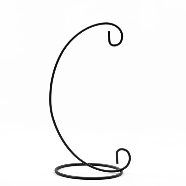 Metal Çerçeveli Şeffaf Asılı Cam Küre Vazo - 23cm Yükseklik