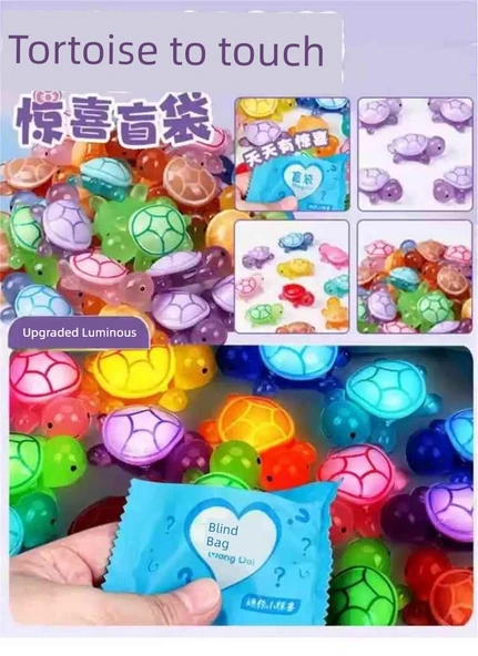 Işıltılı Kaplumbağa Sürpriz Paket - [Bağımsız Sürpriz Paket 5cm Büyük Kaplumbağa] 20 Adet Işıltılı Büyük Kaplumbağa - 11