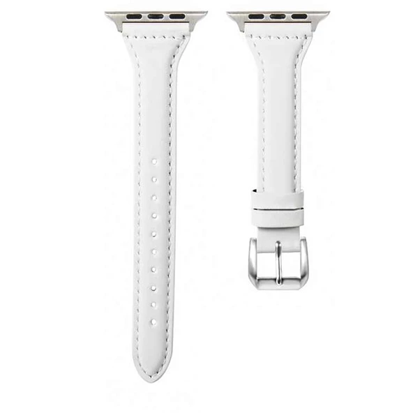 Gpack Apple Watch Series 4 5 44mm Kordon Deri Kordon Renkli İnce Tasarım KRD 28