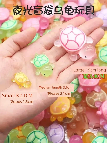 Işıltılı Kaplumbağa Sürpriz Paket - [Bağımsız Sürpriz Paket 5cm Büyük Kaplumbağa] 20 Adet Işıltılı Büyük Kaplumbağa - 10
