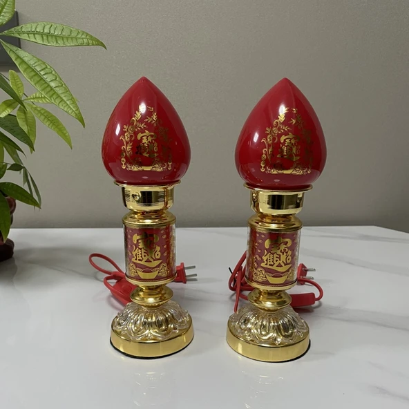 Elektrikli Bereket Tanrısı Buda Lamba Mumluk - 25cm Tekli - 6