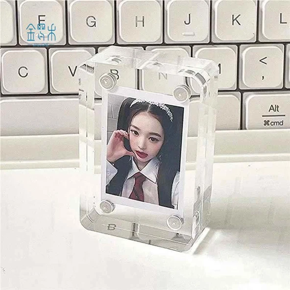 Manyetik Akrilik Mini Kart Fotoğraf Çerçevesi - 9x6 cm - 1.0 mm Kalınlık - 6