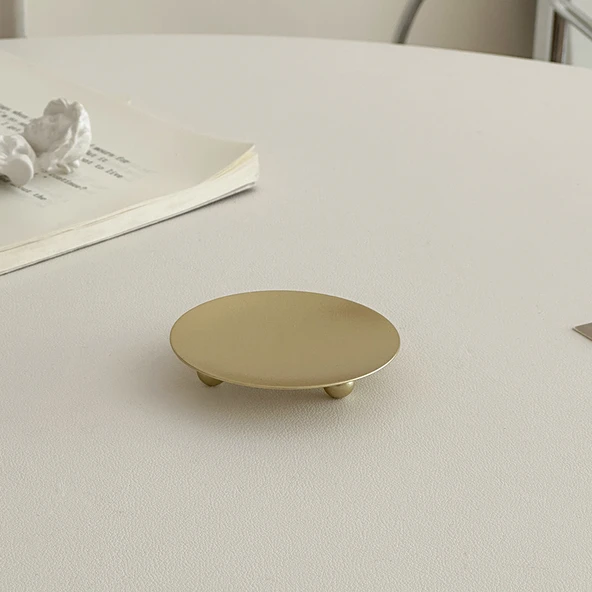 Demir Şamdan Takı Saklama Tepsisi - Küçük Altın - 6.5cm
