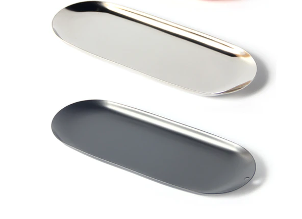 Minimalist Metal Tepsi Mumluk - Altın (23cm) - 9
