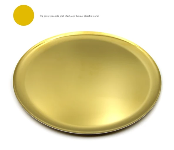 Minimalist Metal Tepsi Mumluk - Altın (23cm) - 11