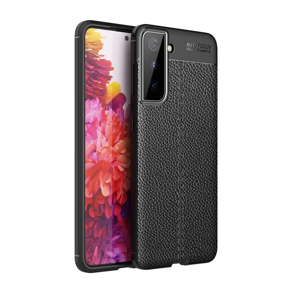 Gpack Samsung Galaxy S21 Plus 5G Kılıf Niss Deri Görünümlü SilikonFull Ekran - 4
