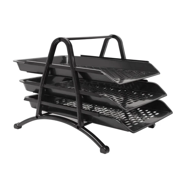 Mas Bion 3 Katlı Yarı Metal Perfore Evrak Rafı (9301)