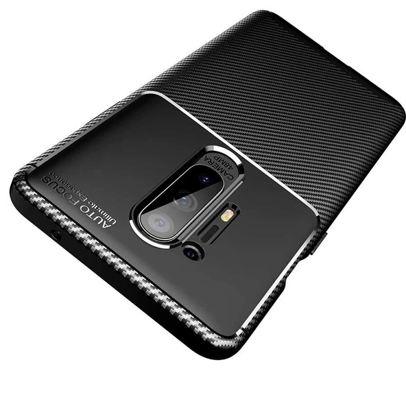 Gpack OnePlus 8 Pro Kılıf Negro Karbon DizaynFull Kapatan Cam Koruyucu - Resim 3